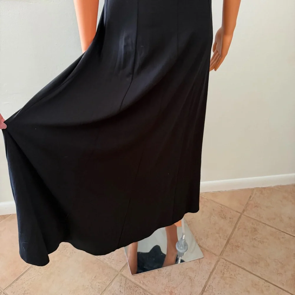 Vintage Laura Ashley Classic Black Short Sleeve Dress Fitted Whimsigoth Goth - Picture 7 of 12